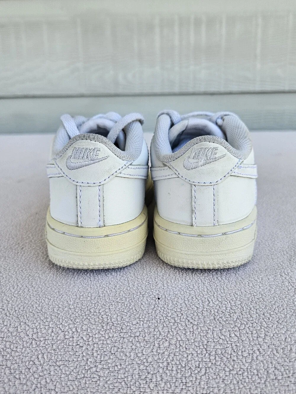 Nike Air Force 1 AF1 Low Triple White Toddler SZ 10C Leather Tie 314194-117